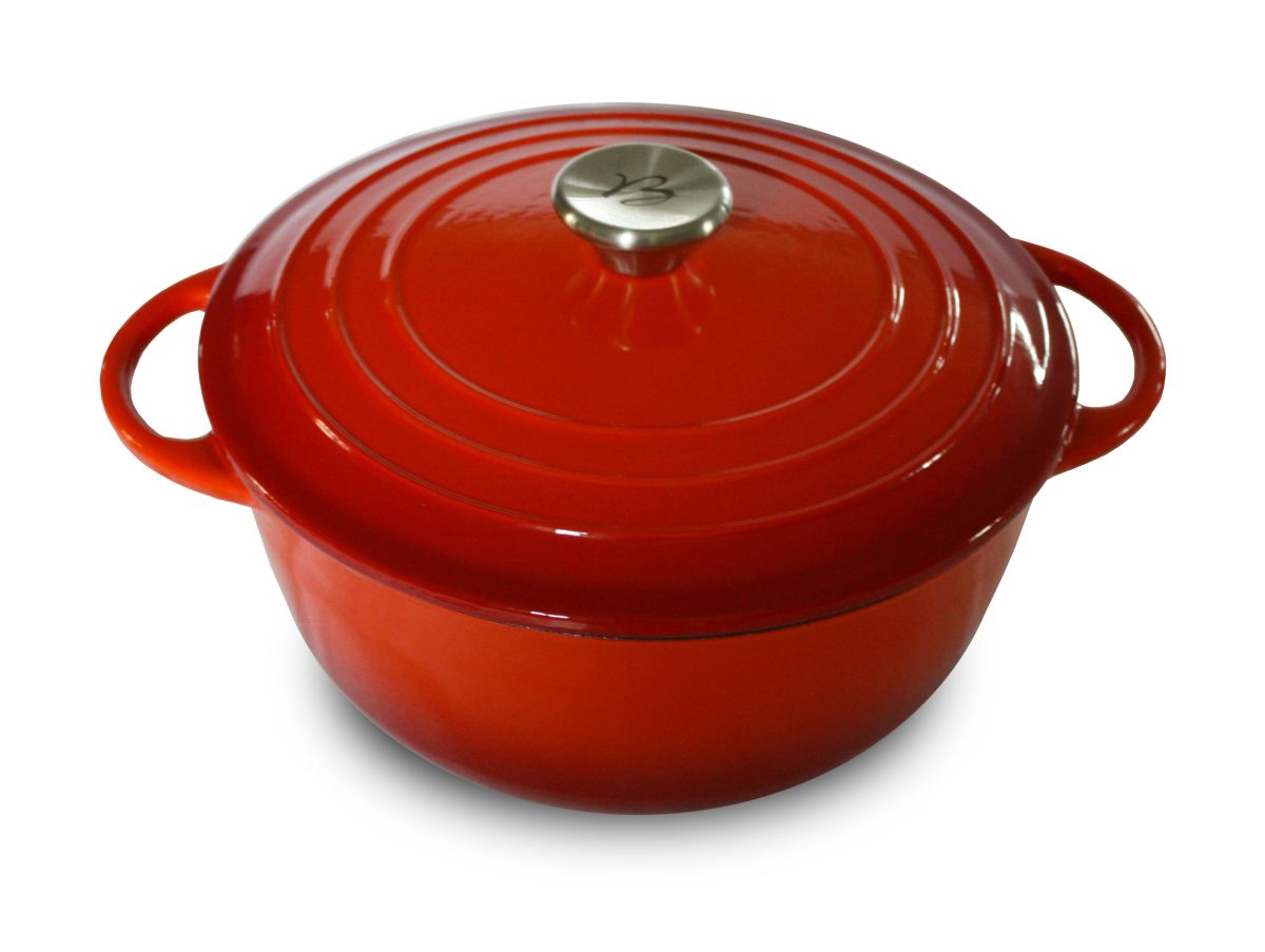 COCOTTE RONDE « TRADITION » – FONTE ROUGE – AVEC COUVERCLE – BAUMALU