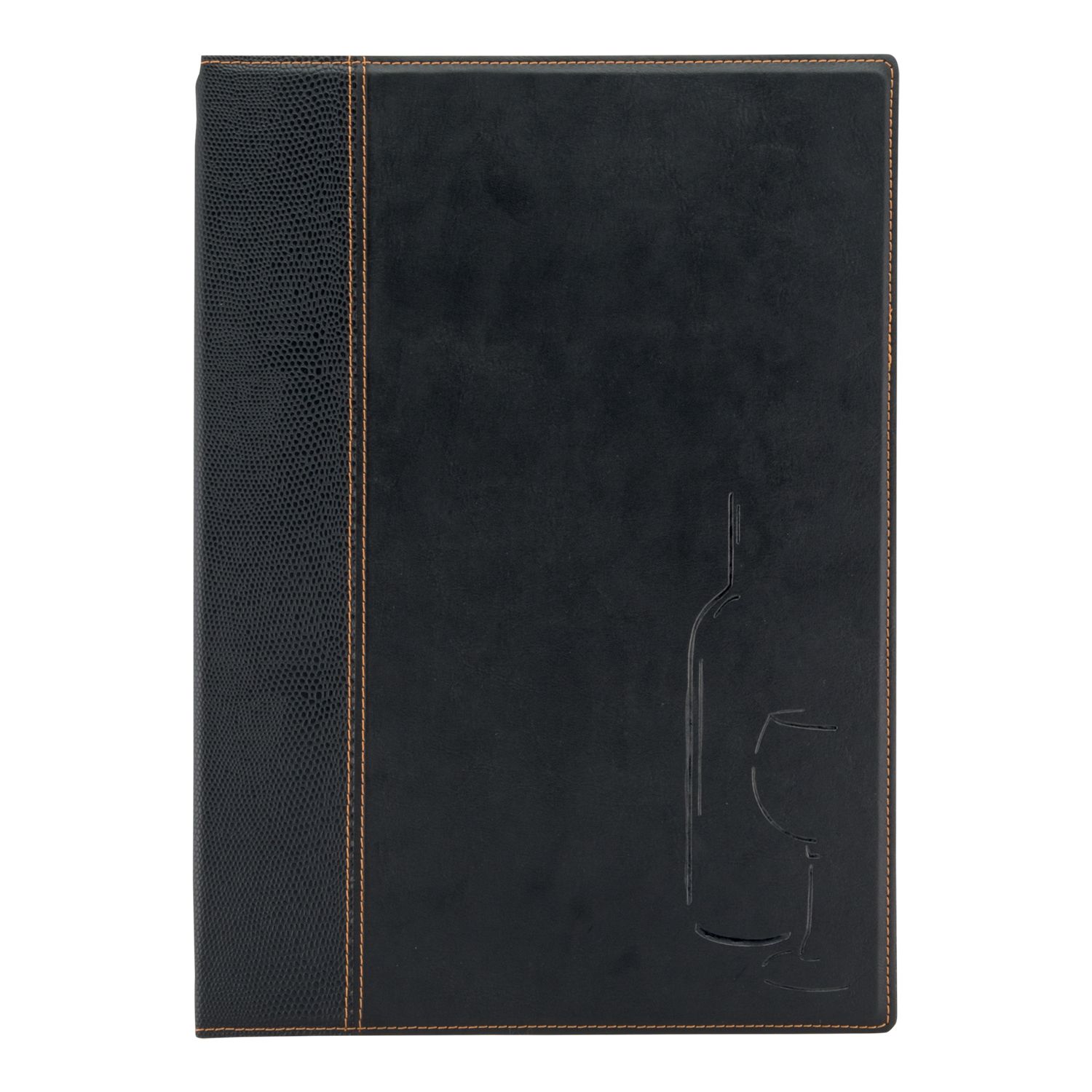 38b413f23824adb342b8117fdd36a6fac60fc61da09fd7e3168889f430d21d81_73e9_5 Carte des boissons simili cuir de la gamme Tendance avec 2 double inserts (présente 8 pages A4) - Securit – Image 1