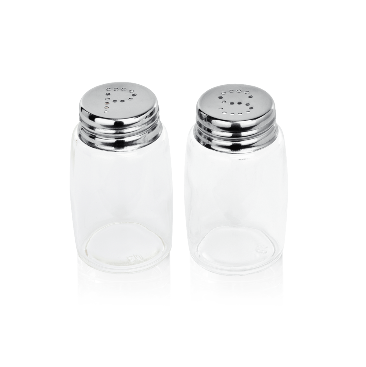 Set de salière/Poivrière en Acier au nickel-chrome H 70 mm Ø 40 mm – Was Germany