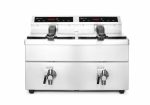 Friteuse professionnelle à induction avec robinet de vidange - 2 x 8 l Profi Line 16L 230V/7000W 580x485x(H)406 mm - Hendi – Image 2