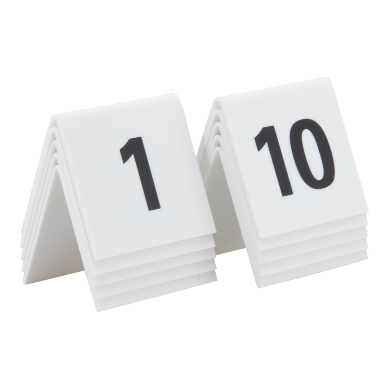 52045cd20310996bef11f2e29a94f2b3836a0e60547ec9a62dc493d0944e1edb_d580_5 Numéros de table lot de 10: 1-10. Acrylique blanc et chiffres noirs - Securit – Image 1