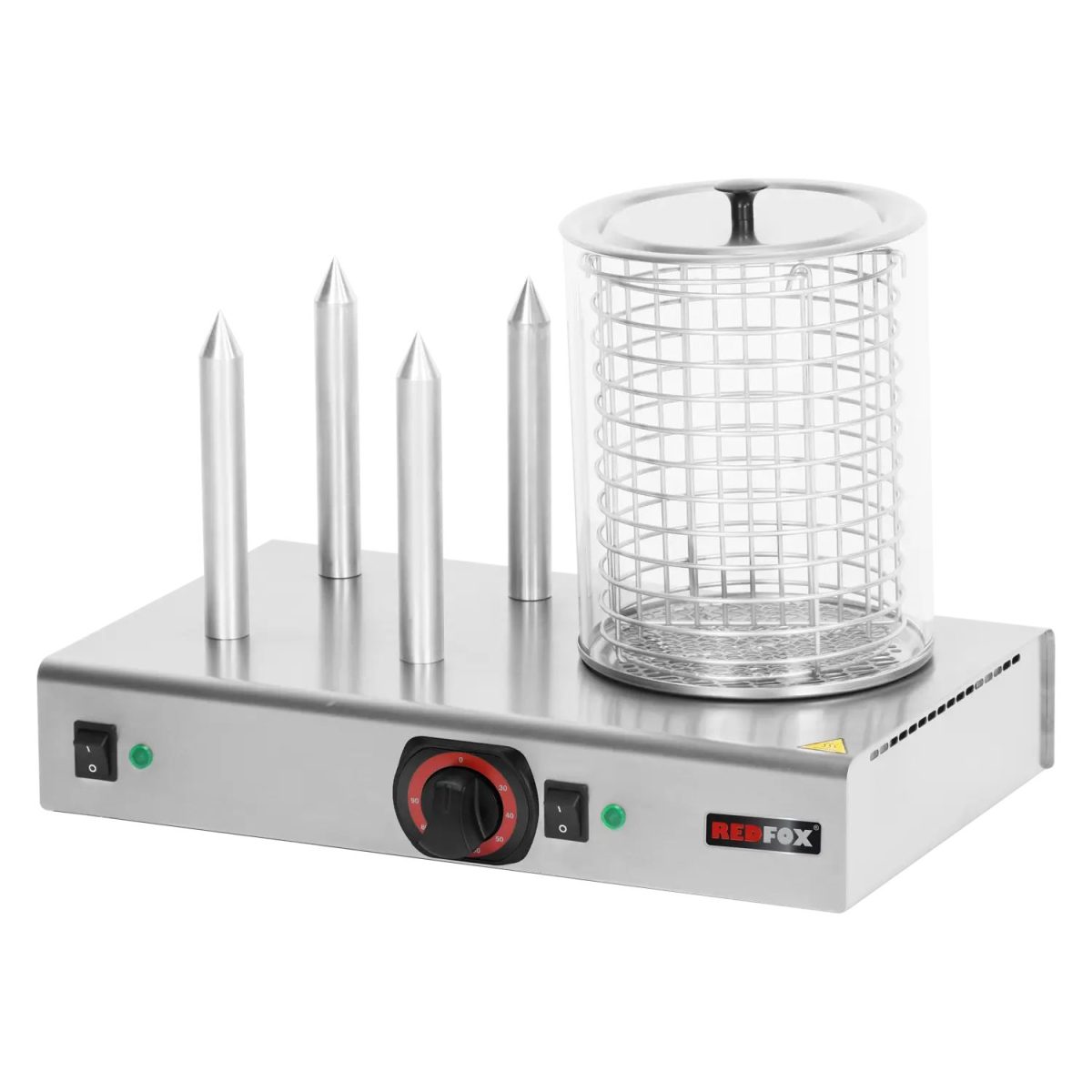 Hot dog 4 plots avec un panier  avec manchon en verre HD 04 NK – Redfox