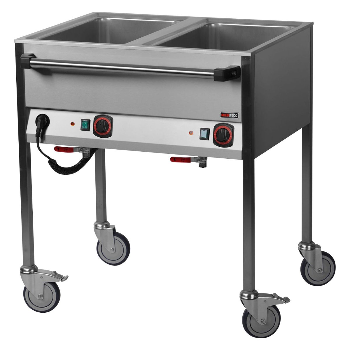 Bain marie  électrique GN 2-1/1 commande sur le côté long VLPD 2120 – Redfox