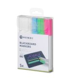 Feutres à craie 6 mm 1 rose 1 vert 1 bleu et 2 feutres blancs - Hendi – Image 2
