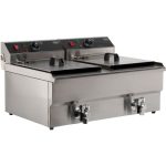 Friteuse professionnelle Électrique - 2 x 10 Litres - Vidange - 2 x 5 kW - Combisteel