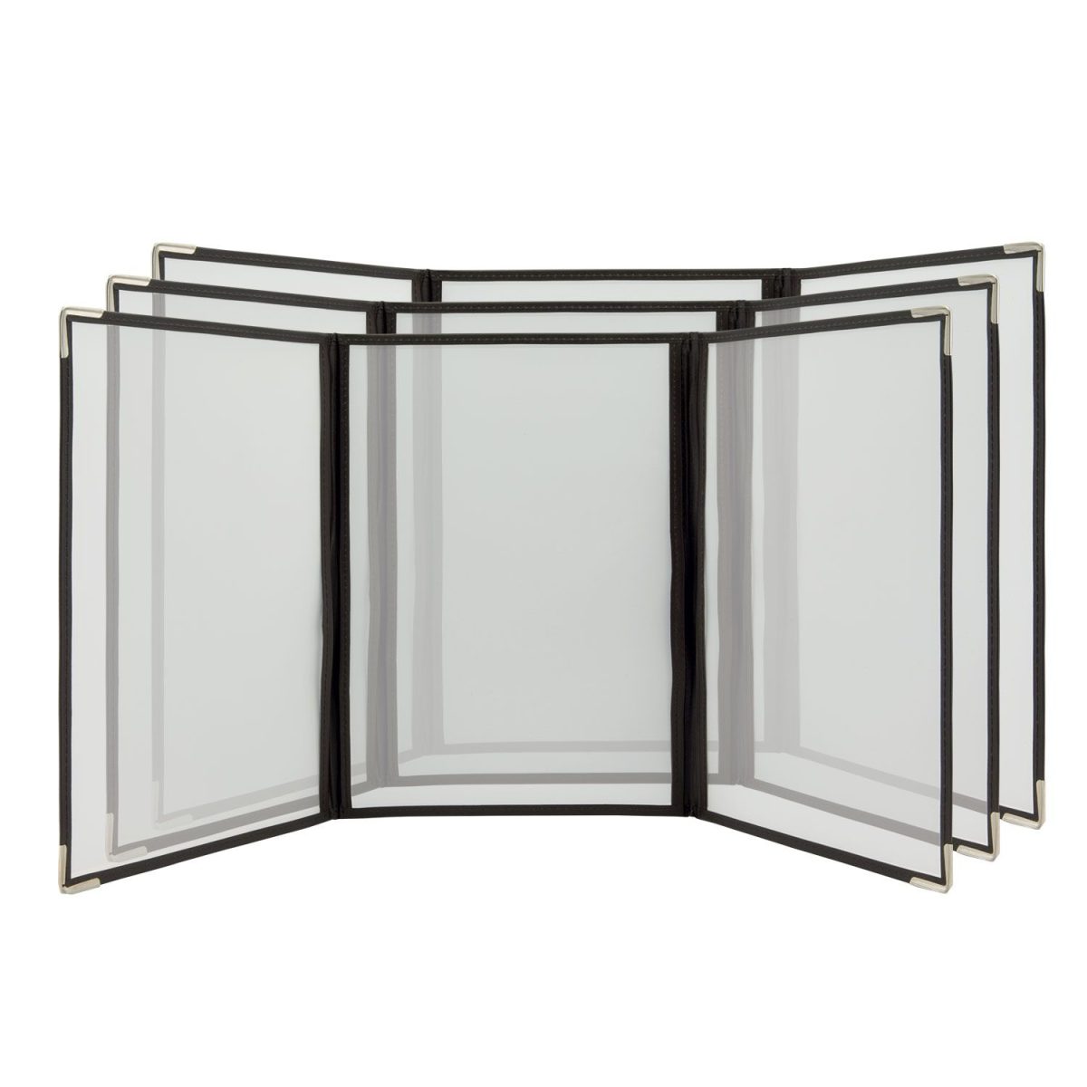 Lot de 3  Protèges-menu triple A4 Crystal transparent (présente 6 pages A4)  – Securit