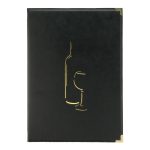 Carte des vins simili cuir de la gamme Classique - A4 avec 2 double inserts (présente 8 pages A4) - Securit