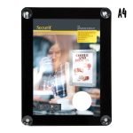 Porte-affiche ventouses pour vitrine - A4 - double-face - Securit