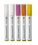 Feutres à craie 6 mm 2 blancs 1 rose 1 jaune et 1 feutre bronze 5 u - Hendi – Image 3