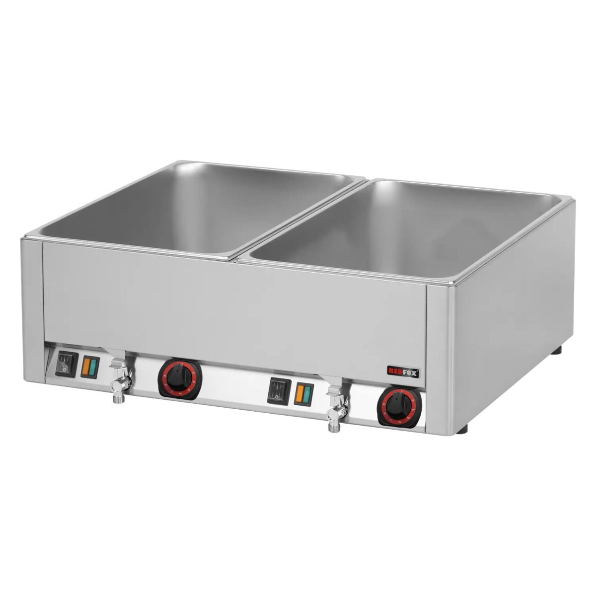 Bain marie électrique 2x GN 1/1 – 150 TOP avec vidange BMV 2115 – Redfox