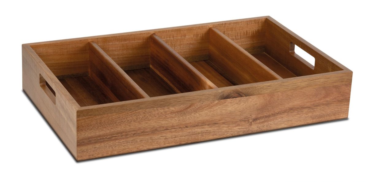 Plateau Range Couverts en Bois 4 Compartiments – Pujadas