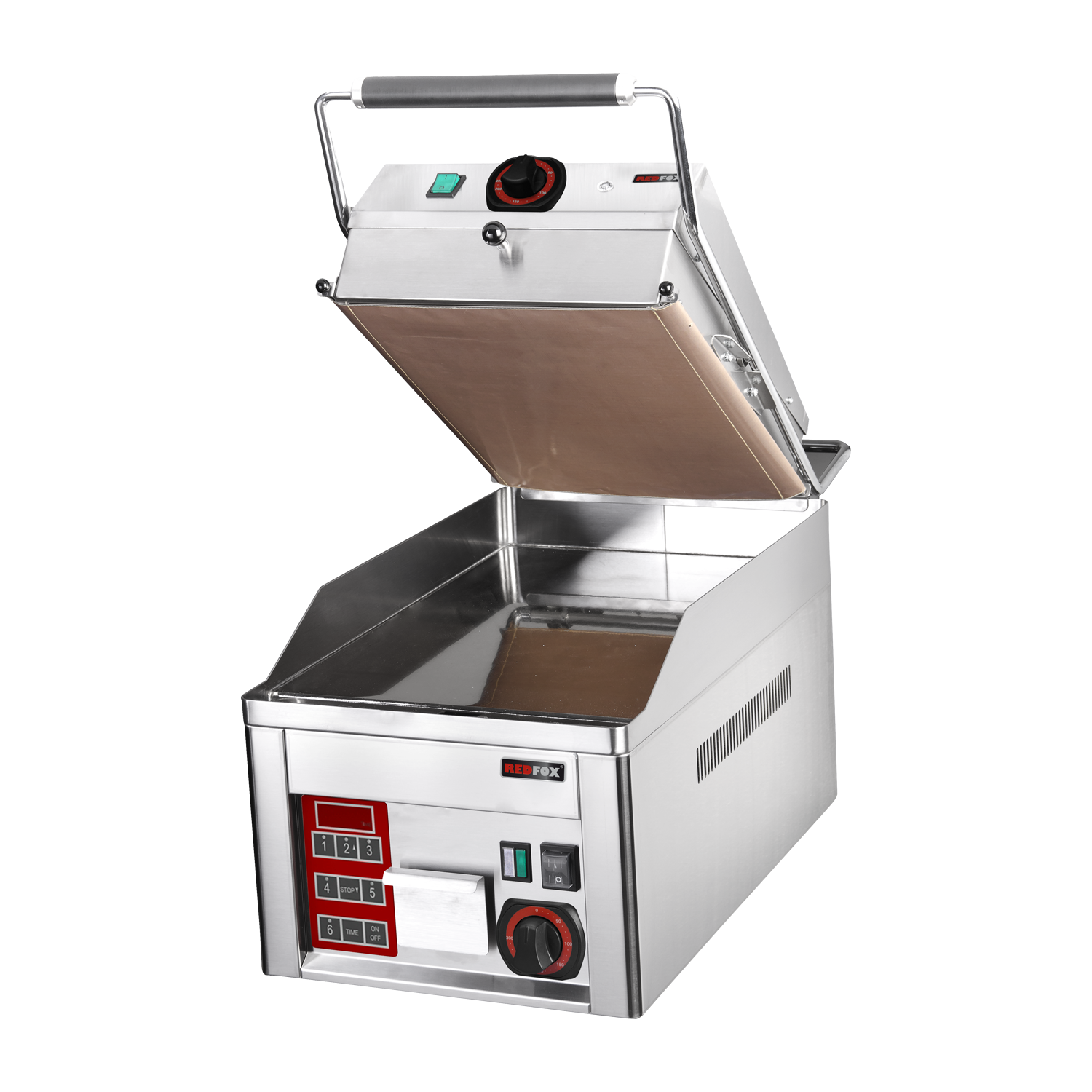 Steak gril électrique avec un minuteur numérique et plaque de contact supérieure 32x48 TOP - FTHC 30 ED + KD 30 T - Redfox – Image 1