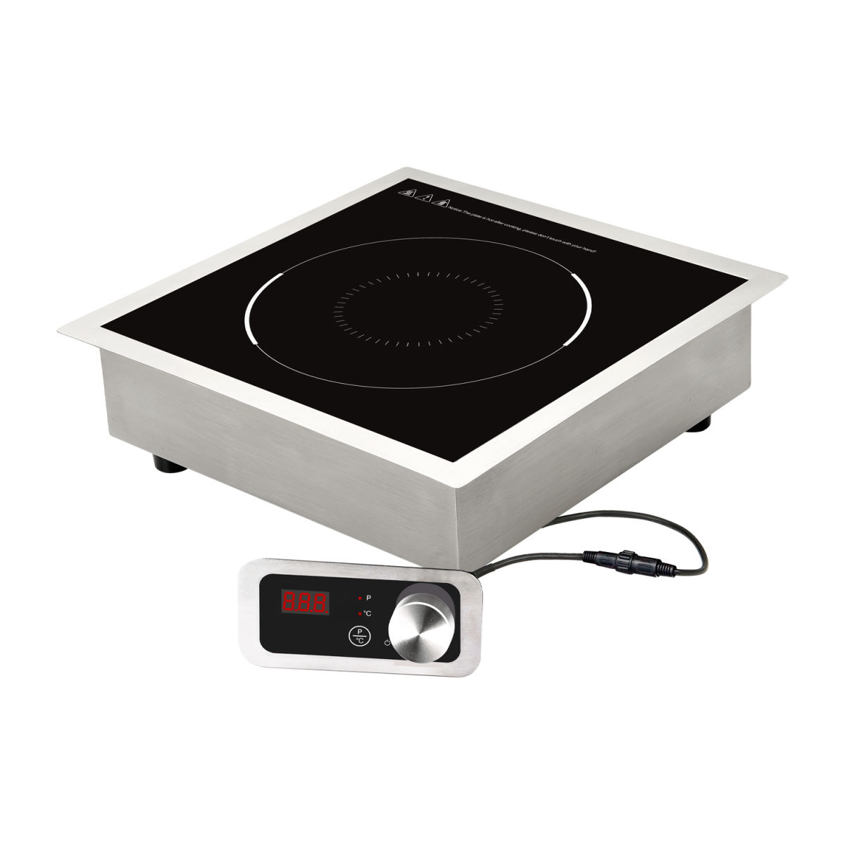 Fourneau à induction el. Panneau de commande manuel 9 niveaux de puissance 230 V – RIB 3521 EB – Redfox