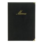 Carte Menu simili cuir de la gamme Classique A4, 1 double insert inclus (présente 4 pages A4) - Securit – Image 2