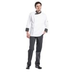 Pantalon de Cuisine Mixte Ligne Rayé Noir et Blanc - Chaud Devant – Image 2