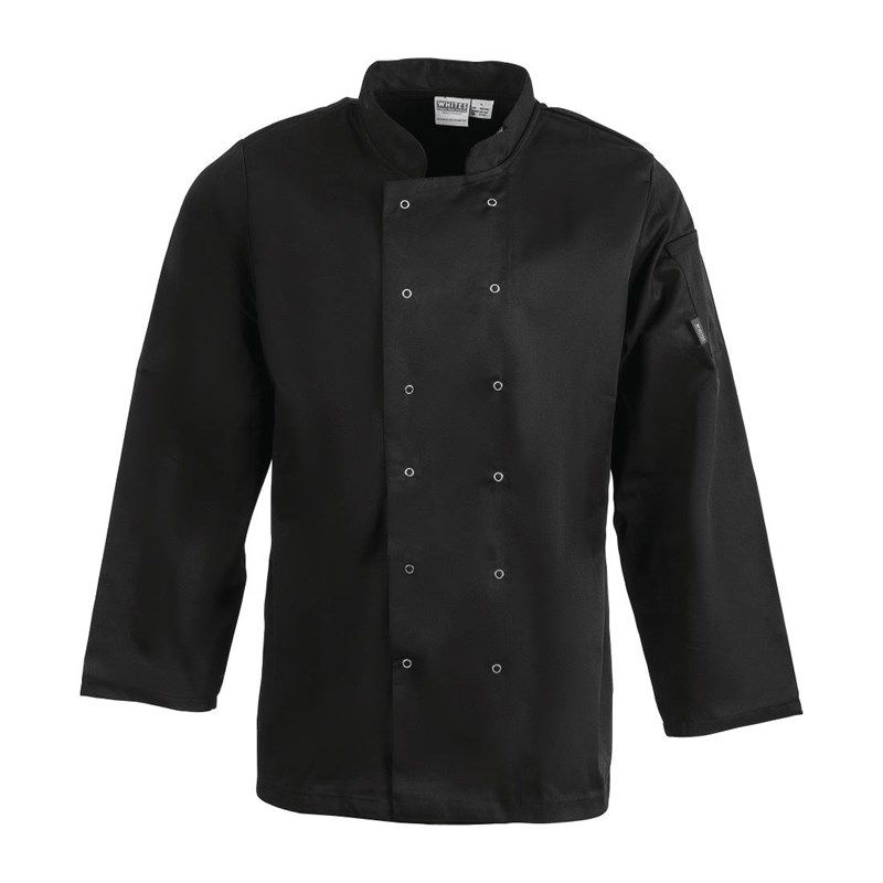 Veste de Cuisine Mixte Vegas Manches Longues Noire – Whites Chefs Clothing