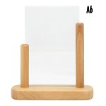 Porte-affiche de table - Small - Bois avec finition teck laqué - Securit