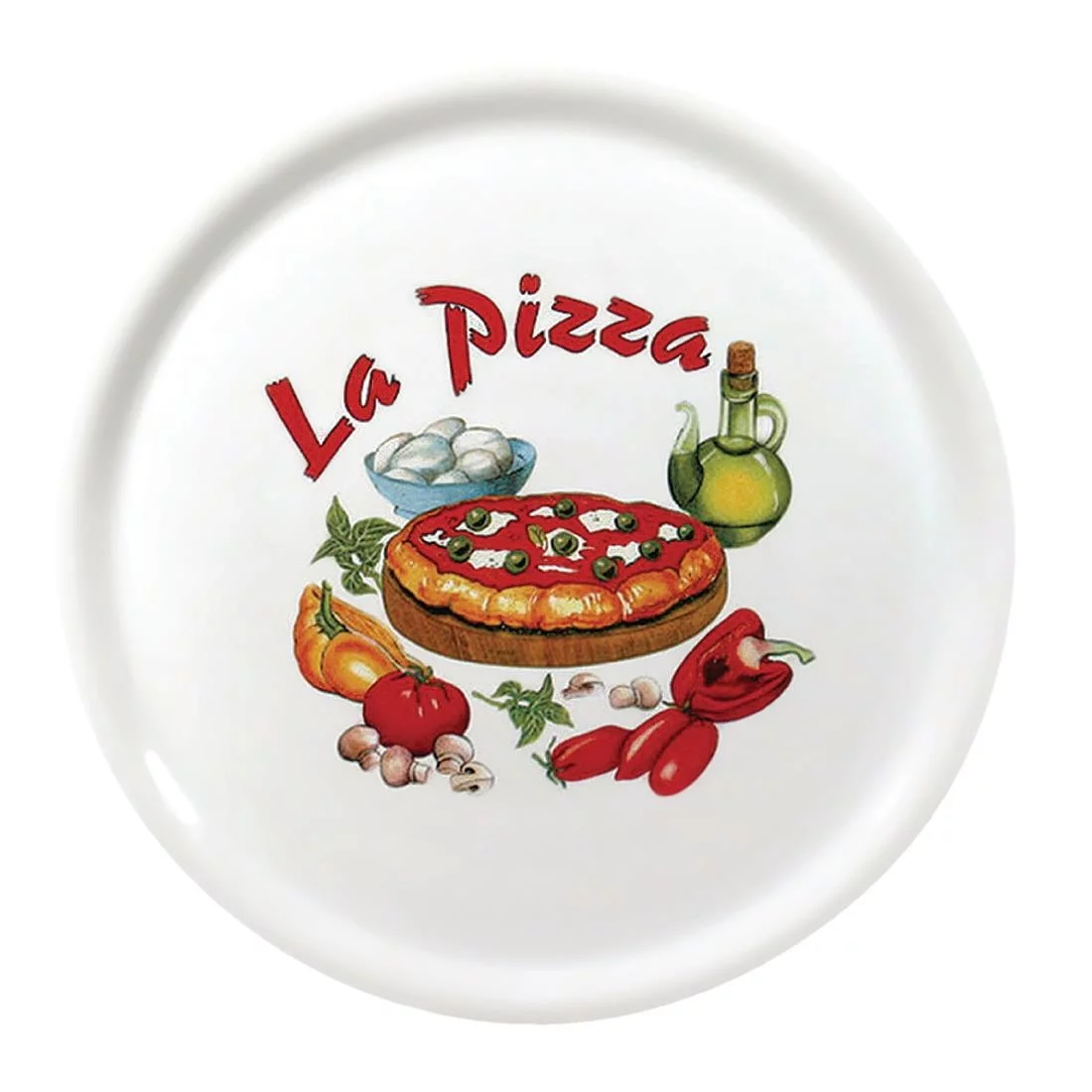 Assiette à Pizza 310 mm - Décor la Pizza - Lot de 6 - Saturnia – Image 1
