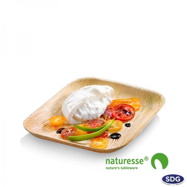 Assiette Carrée en Feuille de Palmier 17x17 cm - SDG Lot de 100 – Image 1