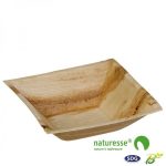 Assiette Carrée Creuse en Feuille de Palmier 16x16 cm - SDG Lot de 100 – Image 2