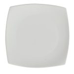 Assiettes Carrées Bords Arrondis Blanches 240(L)mm Lot de 12 Olympia