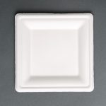 Assiettes Carrées en Bagasse - Lot de 50 - Fiesta Green – Image 4