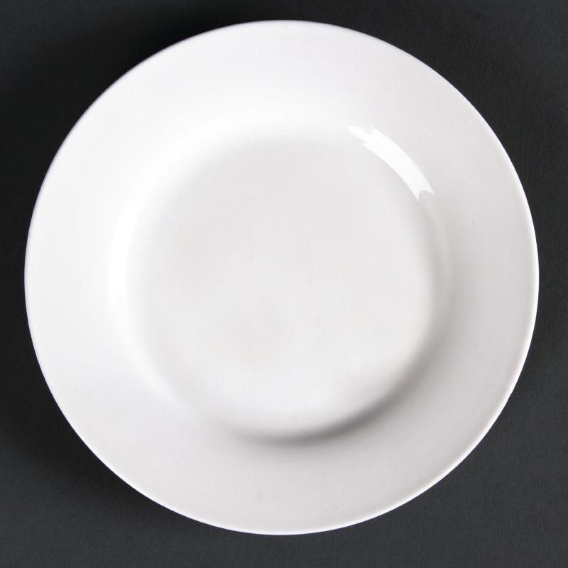 Assiettes Rondes en Céramique Blanche 150 mm à Bord Large Lumina - Lot de 6 – Image 4