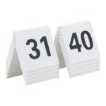 Numéros de table lot de 10: 31-40. Acrylique blanc et chiffres noirs - Securit – Image 2