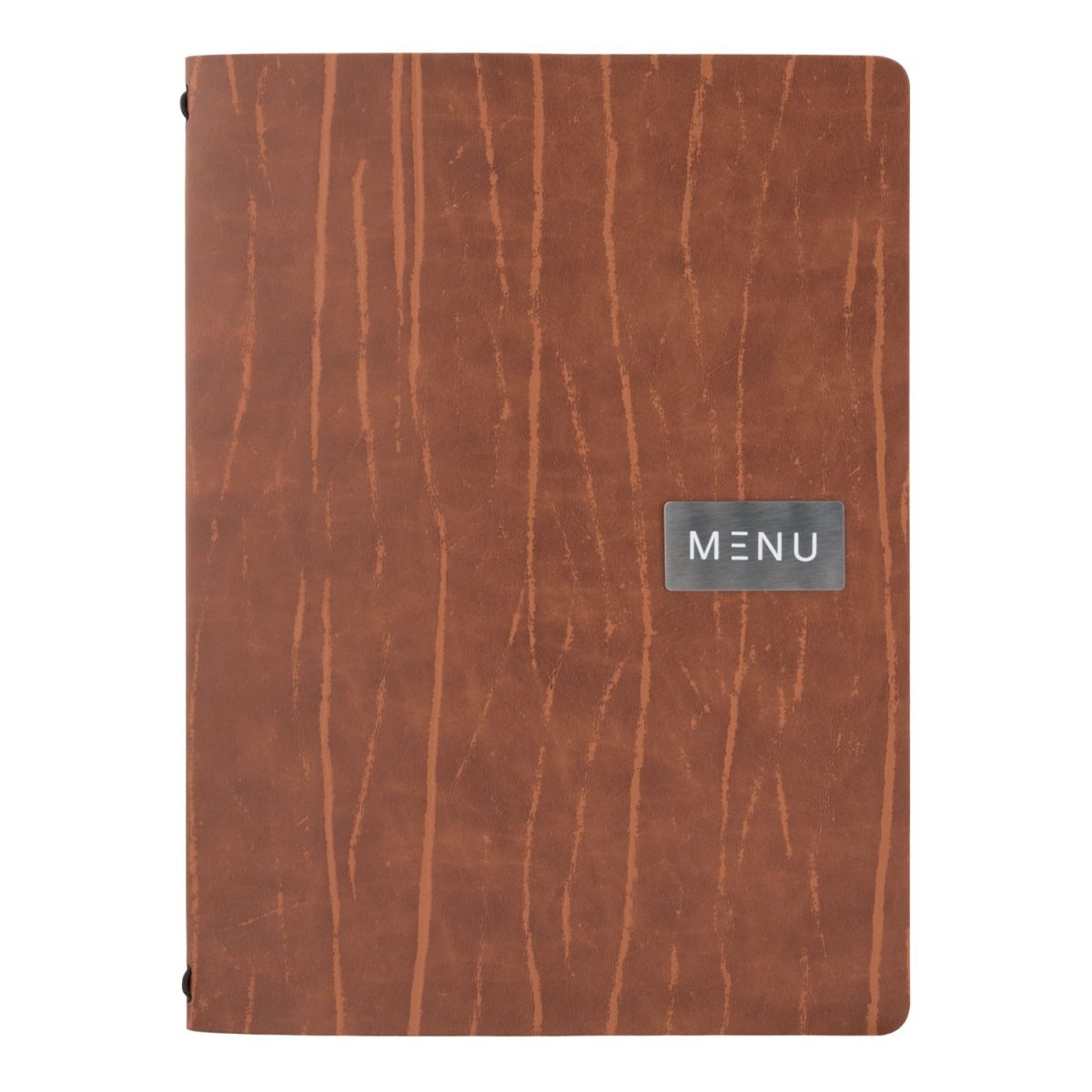 Carte menu 100% CUIR – Coloris Ruga – Ligne RAW – format A4 –  1 insert inclus (4 vues) – Securit