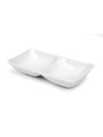 Plat Snack ou Sauce 2 Compartiments Blanc - Pujadas – Image 2