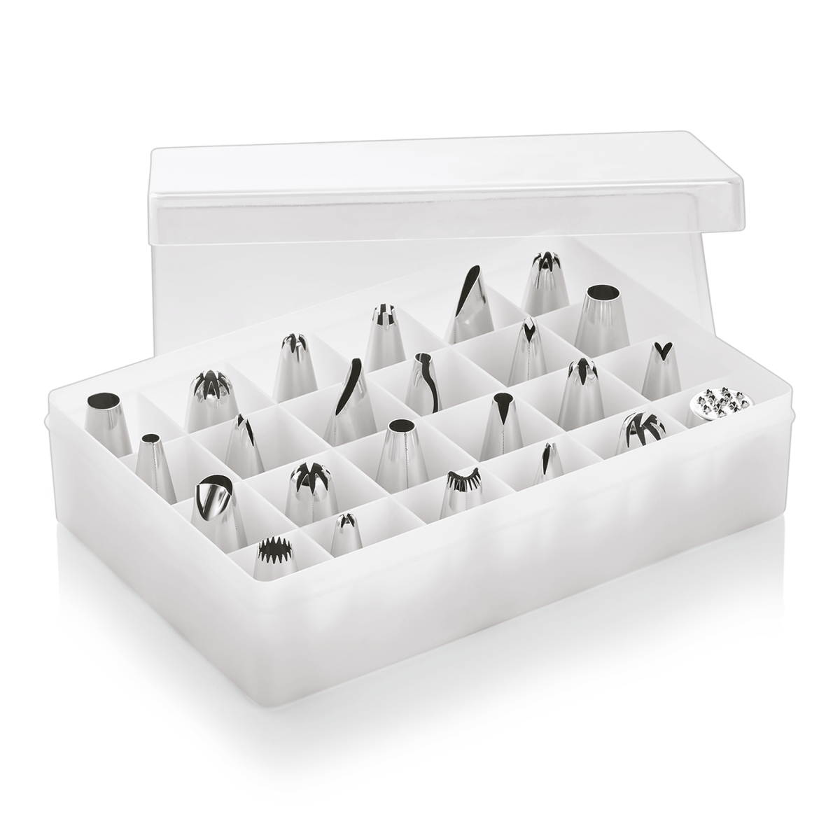 Lot de 24 Douilles à Pâtisserie en Acier Inoxydable L 170 mm l 115 mm H 45 mm – Was Germany