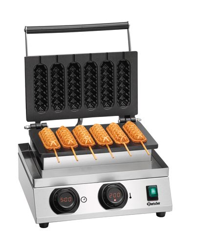 Gaufrier MDI lolly 600, 6 gaufre en épi, arrondie – Bartscher