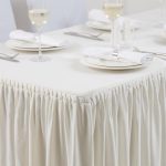 Nappe et jupe de table froncée écru pour Table Pliante 1.8m – Image 3