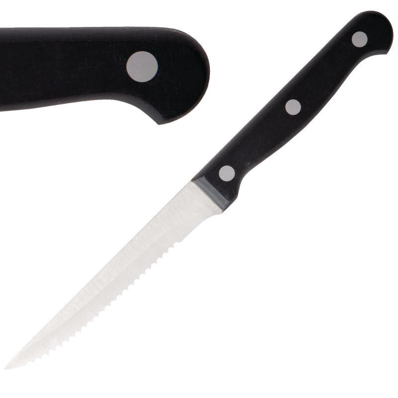 Couteau à Viande 215 mm Manche en Bois Noir Lot de 12 Olympia – Image 1