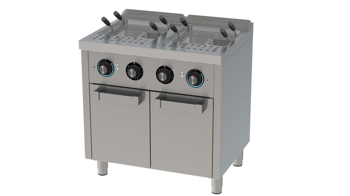 Cuiseur à Pâtes Electrique  2×25 Litres Série 600 sur Placard  – Hr Fainca