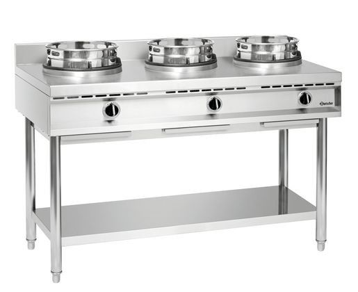 Cuisinière wok à gaz – 3 brûleurs x 11.5 kw – Bartscher