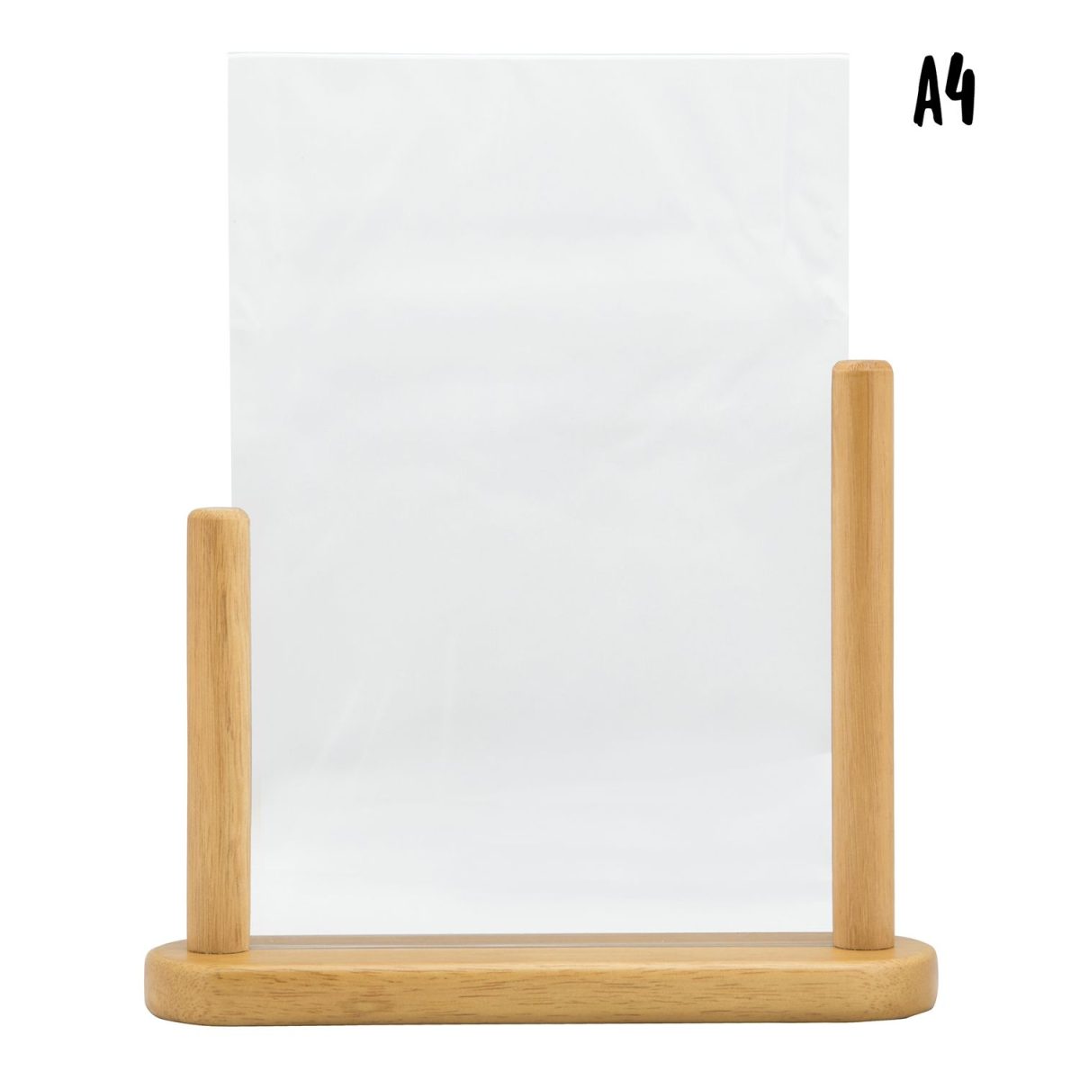 Porte-affiche de table- Large – Bois avec finition teck laqué – Securit