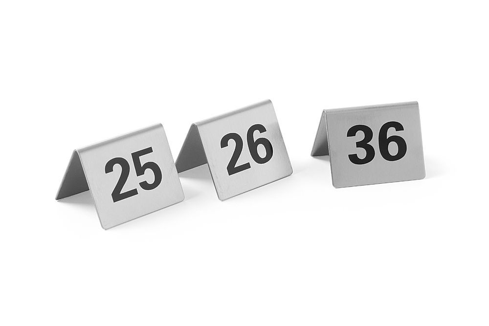 dd25e30869929d182ea11c79ca1c23c9ca519bceee428a1fecea80670b5b59ac_bb67_5 Chevalets de table numérotés Numéros 25-36 50x35x(H)40mm - Hendi – Image 1