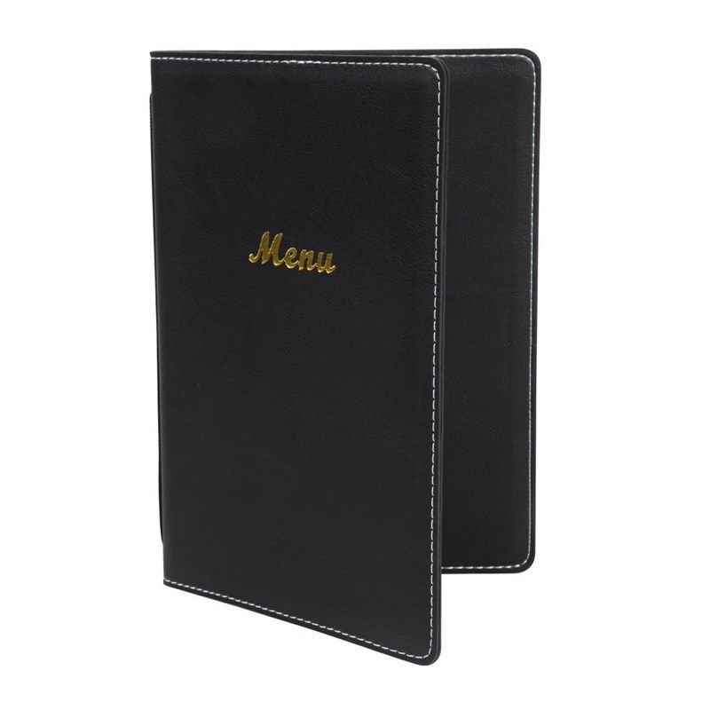 e223_4_5 Porte-Menus en Simili Cuir Noir - Format A5 - Olympia – Image 1