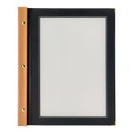 Carte Menu Wood A4, 2 double inserts inclus (présente 4 pages A4) - Securit