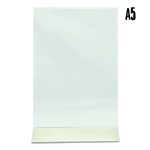 Porte-affiche en  L |  acrylique transparent  socle aluminium | Format A5 - Securit