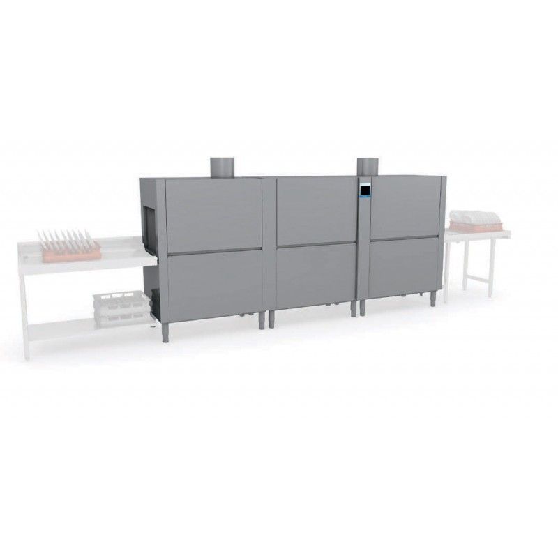 Tunnel Lave Vaisselle Collectivités avec Sortie à Droite – Panier 500 x 500 mm – Elettrobar