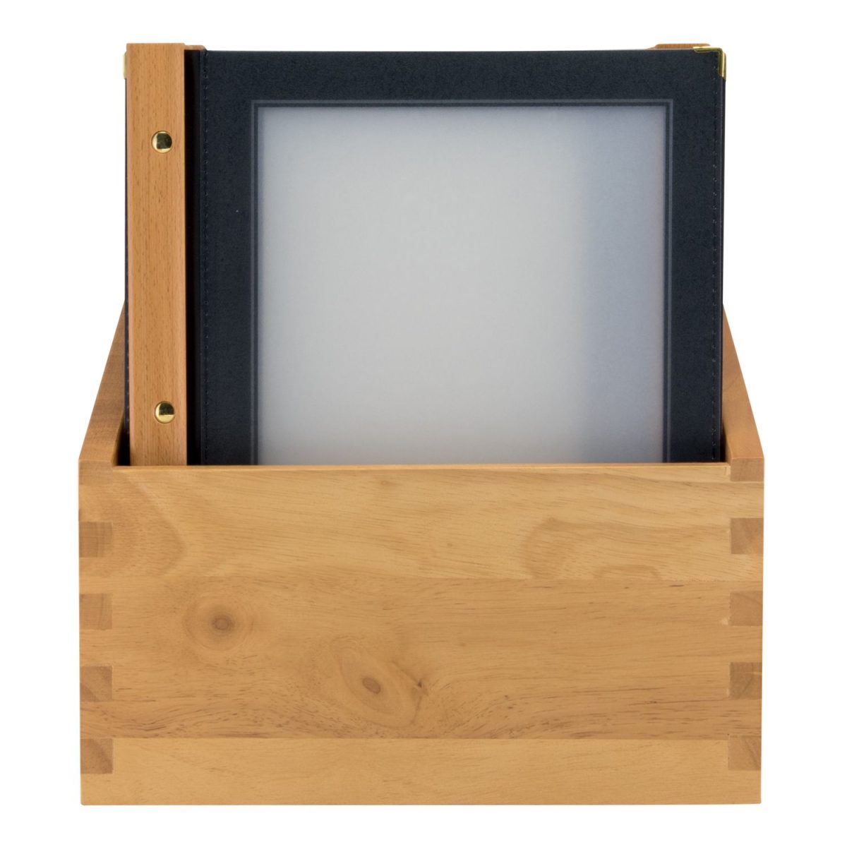 Carte Menus A4 de la gamme Wood (x20) plus BOX, 2  inserts inclus avec chaque menu (présente 4 pages A4) – Securit