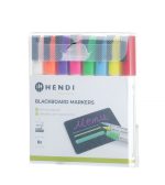 Feutres à craie 3 mm 1 blanc 1 rouge 1 bleu 1 vert 1 jaune 1 violet 1 orange et 1 rose - Hendi – Image 2