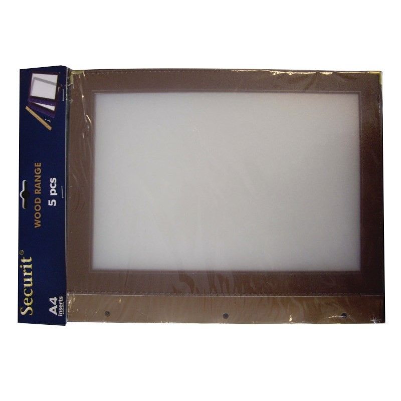 Feuillets supplémentaires pour protège-menus A4 Securit - Lot de 5 - Marron – Image 2
