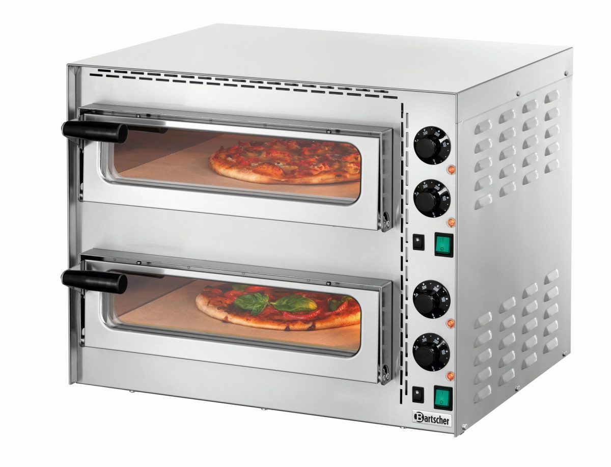 Four à pizza double électrique inox – Mini Plus 2 – 3,4 kW – Bartscher