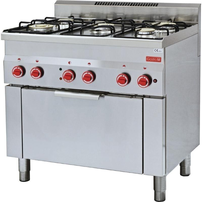 Fourneau sur four à gaz 5 brûleurs - four électrique à convection 3 kw - Gastro M – Image 1