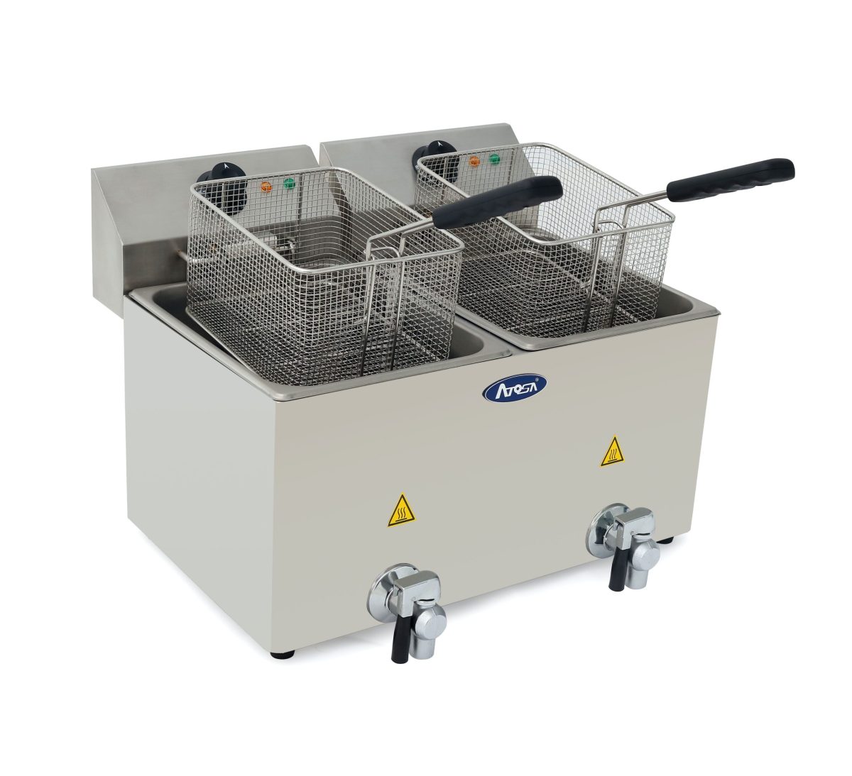 Friteuse Professionnelle à Poser en Inox avec Vidange 2 x 8 L – H 395 à 430 mm – Atosa