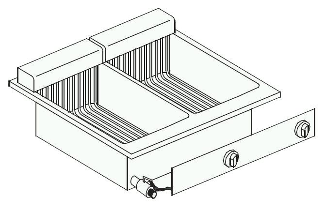 Friteuse Encastrable Drop-In 7,25 kW – 1 ou 2 Cuves 10 L – Combisteel