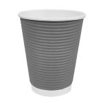Gobelet Paroi Ondulée Anthracite 225 ml - Lot de 25 - Fiesta